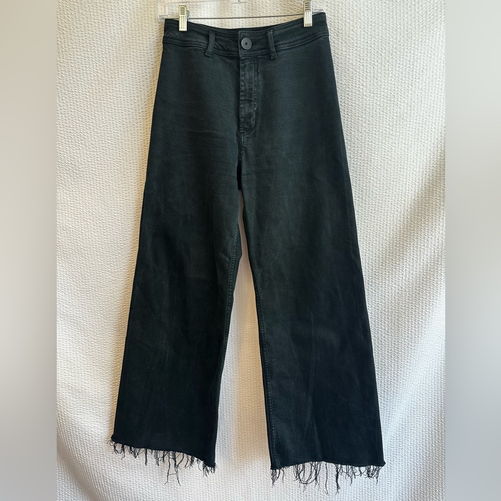 Zara Black Wide Leg Flare Jeans